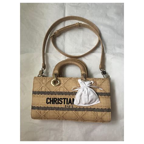 borsa lady d joy dior|CHRISTIAN DIOR Raffia Medium Lady D.